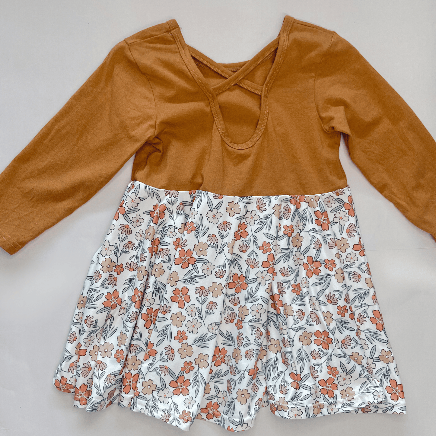 Twirl Dress - Rustic Orange & Floral